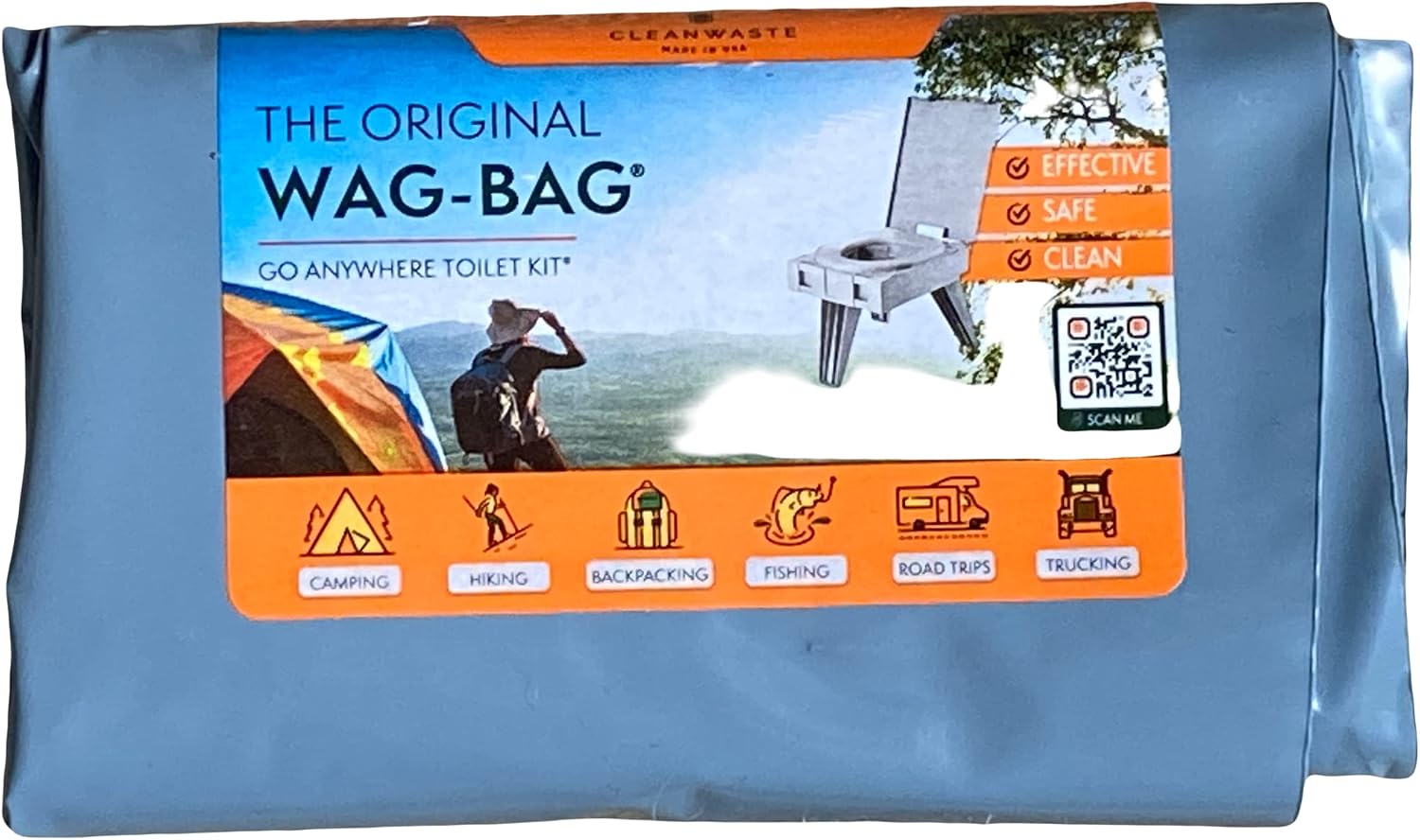 GO Anywhere 12-Pack Portable Toilet Refill Kit, Camping Hiking Backpacking Waste Bags with Poo Powder