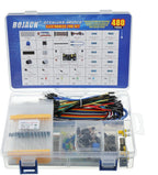 37 Values 480 Pcs Electronics Component Fun Kit with Power Supply Module, Jumper Wire,Precision Potentiometer,830