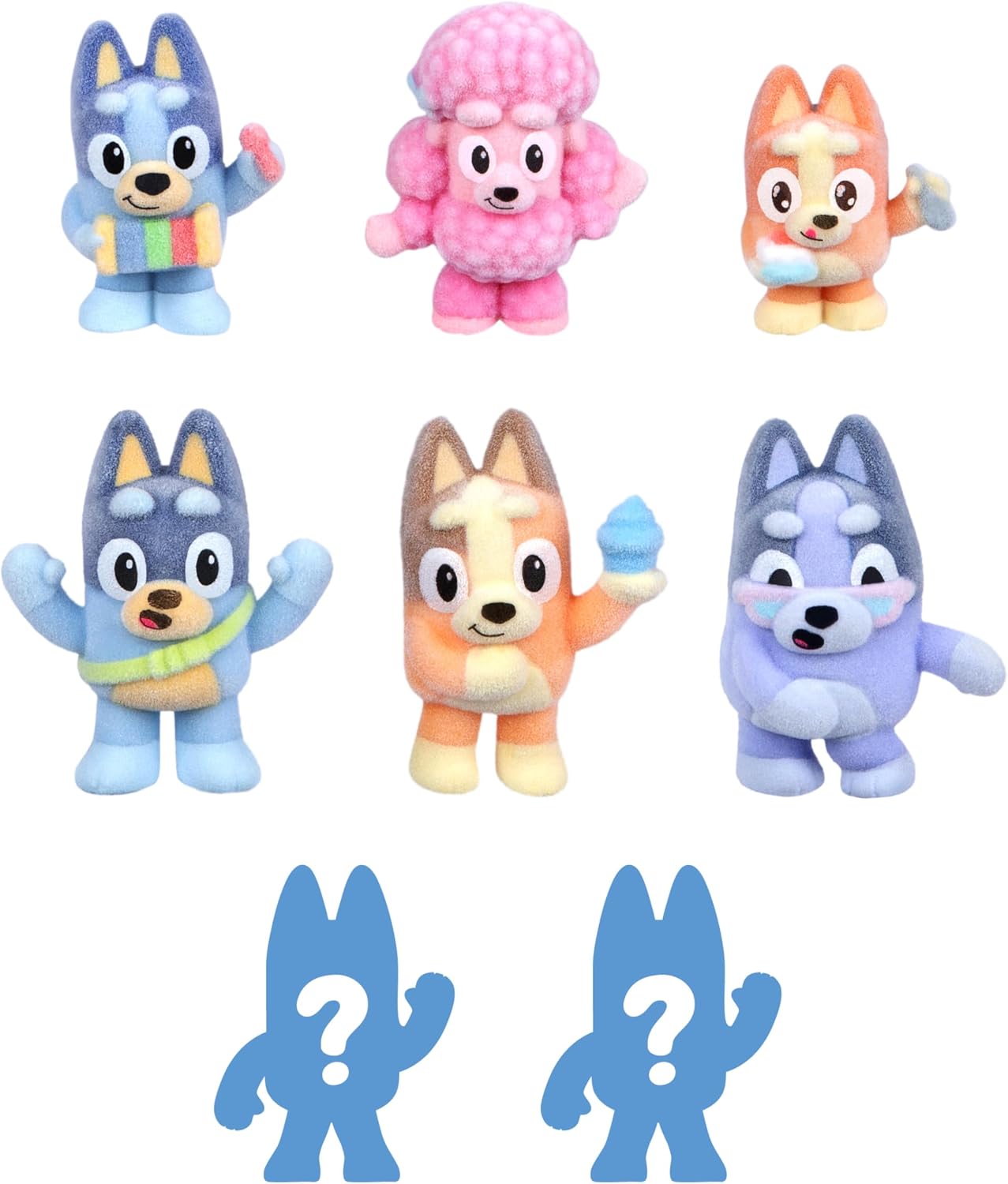 Fuzzies Deluxe 8 Figure Pack, 6 Mini-Figures + 2 Surprise Figures | 6 flocked mini figures + 2 surprise figures for