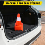 12 Inch PVC Traffic Safety Cones, 4-Pack