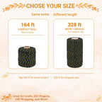 Gold and Black Cotton Twine String, 2mm Thick, 328 Feet