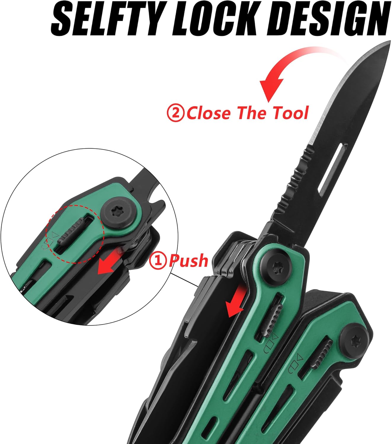 16-In-1 Multi-Tool Pliers, EDC Multitool, Multipurpose Tool, Green | Gift for Men, Stainless Steel, Pocket Knife