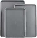 Everyday Nonstick Baking Sheet Set, 3 Pack Includes Small (13×9) Medium (15×1) and Large (17×11) Pans Carbon Steel