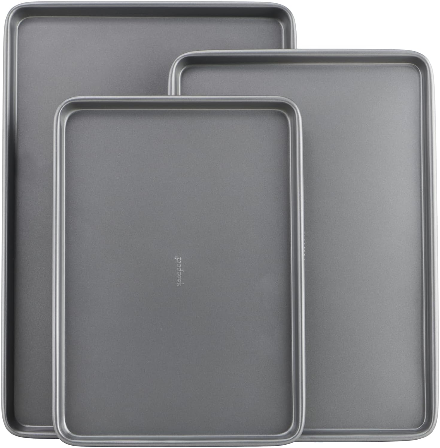 Everyday Nonstick Baking Sheet Set, 3 Pack Includes Small (13×9) Medium (15×1) and Large (17×11) Pans Carbon Steel