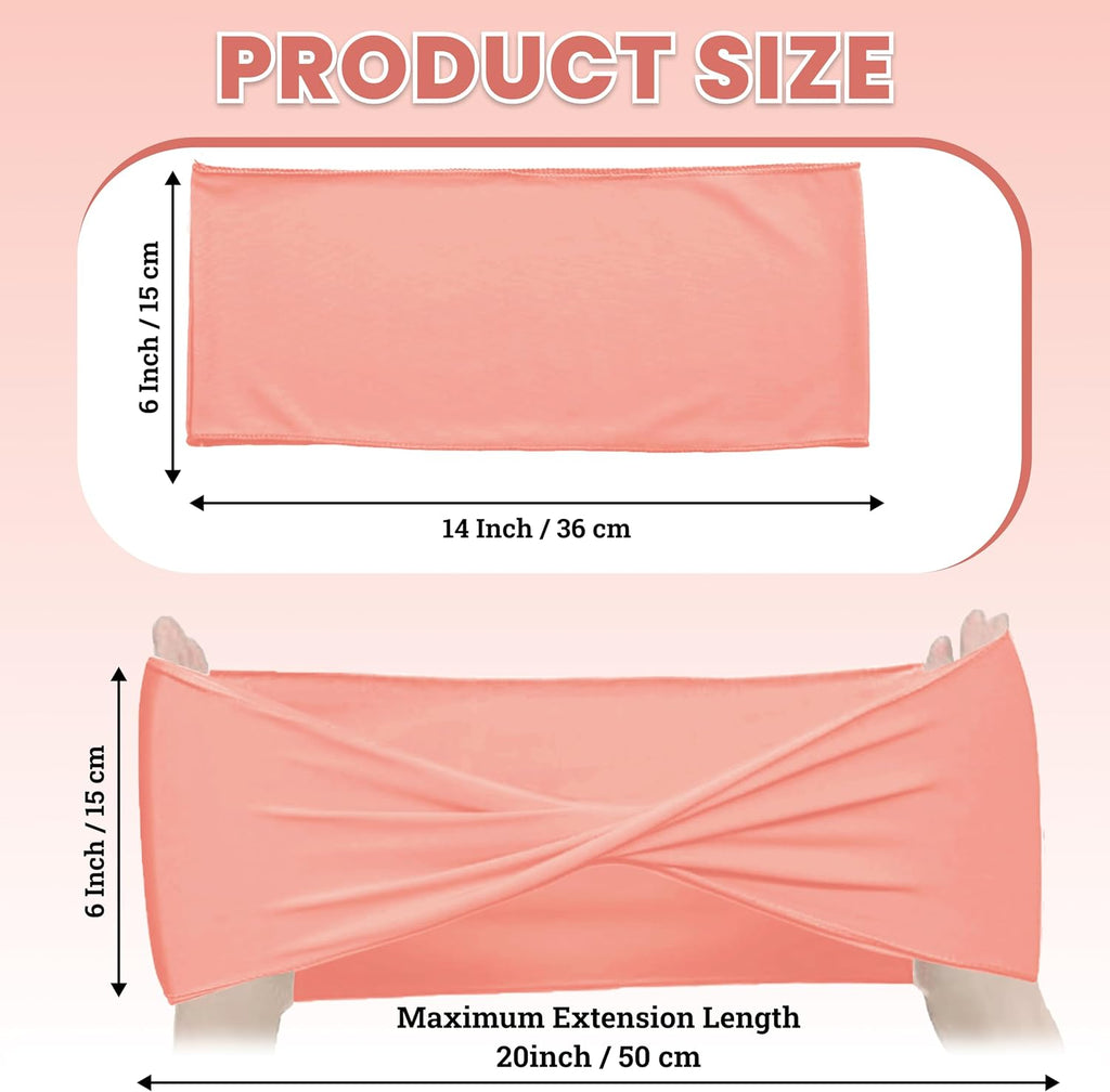 Pack of 25 Spandex Chair Sashes Without Slider Buckles – Peach