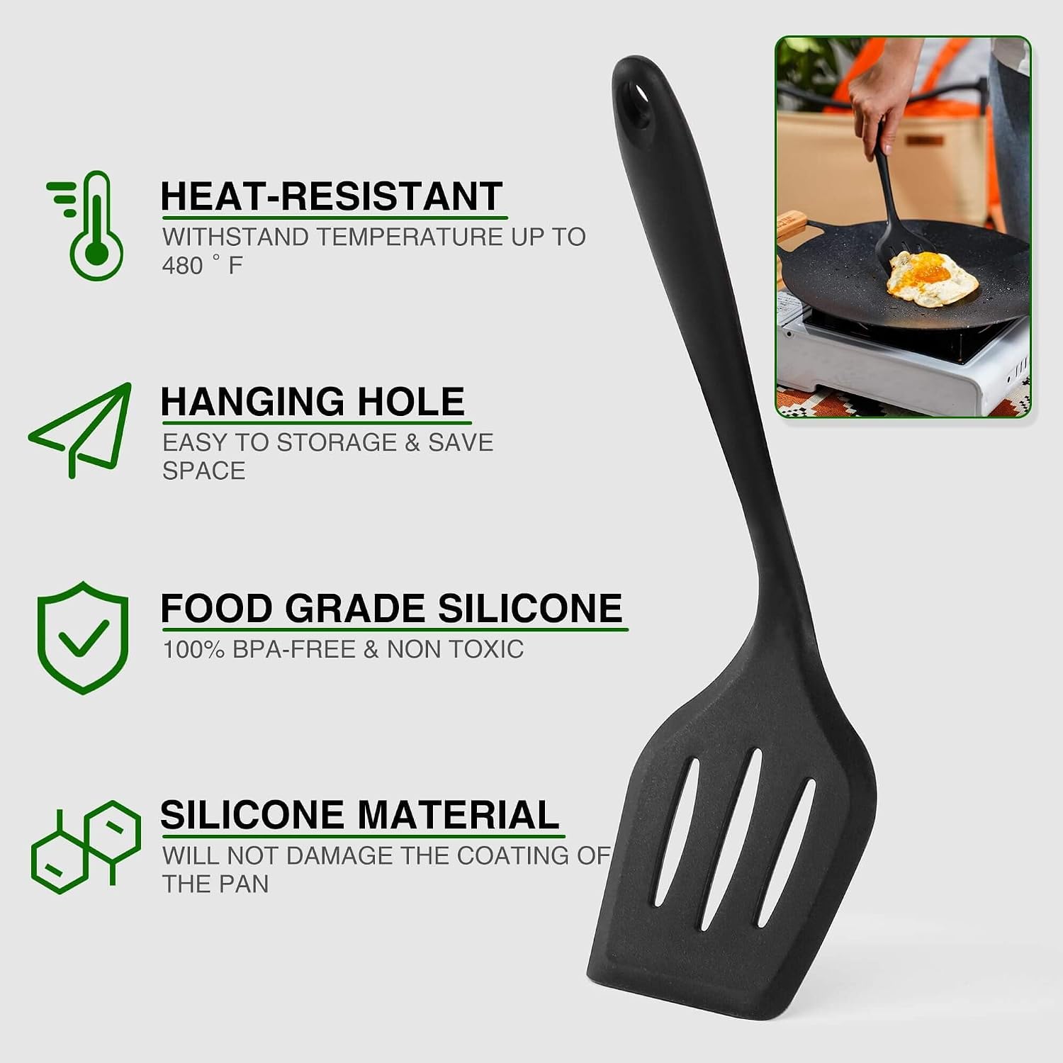 Camping Cooking Utensils Set, Cookware Set for Outdoor Hiking BBQ | Stainless Steel & Silicone Mess Kit, Durable