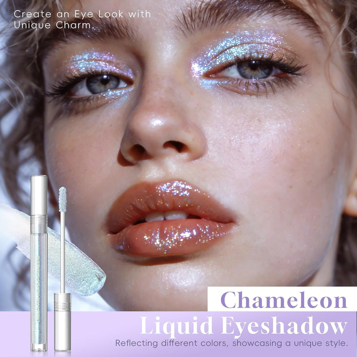 Holographic Duochrome Glitter Eyeshadow, Metallic Shimmer Liquid Eyeshadow Inner Corner Eye Brightener Highlighter