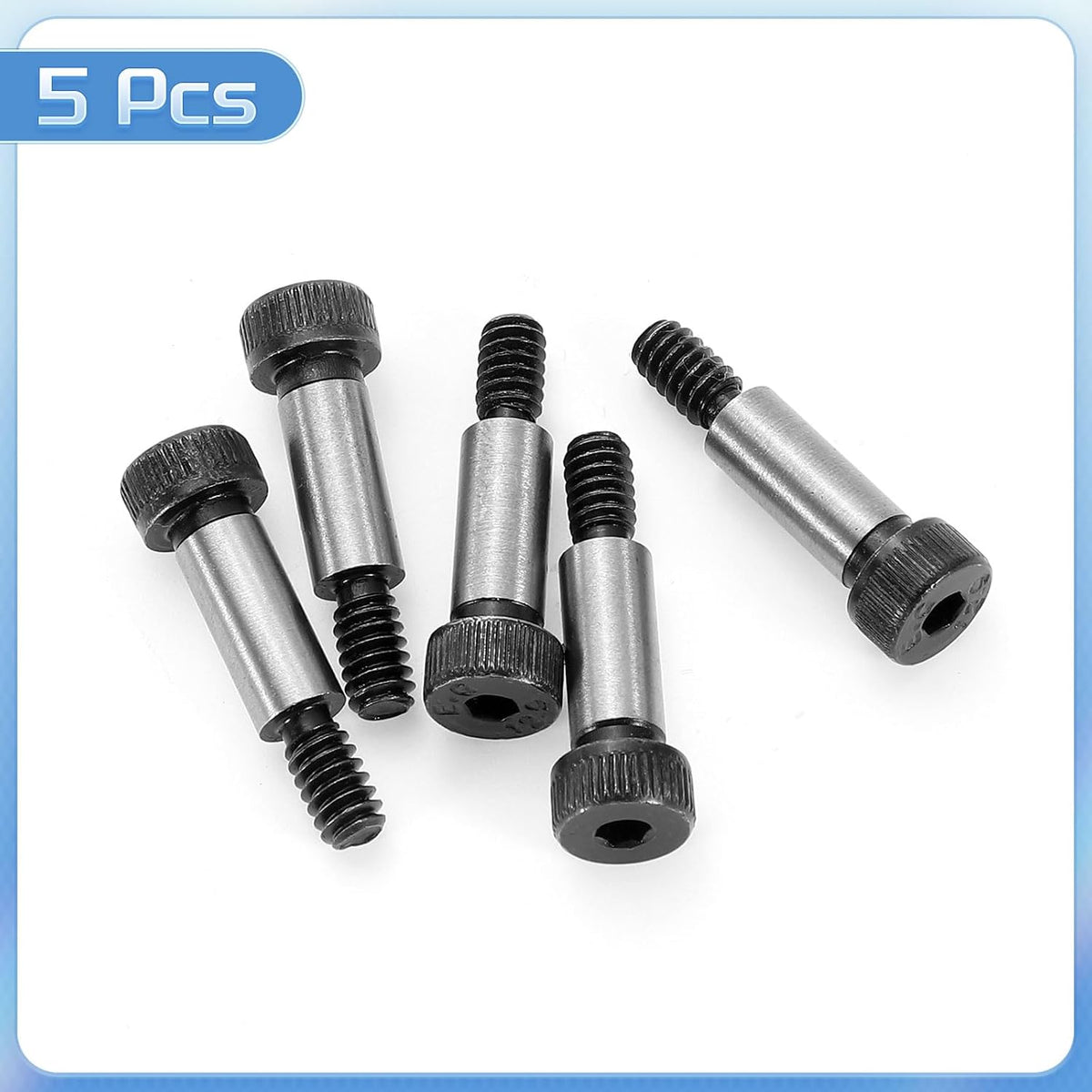uxcell Alloy Steel Hexagon Socket Head Shoulder Screws Bolts, 5/8" Shoulder Length, 1/4" Shoulder Dia, #10-24 Thread, 5pcs