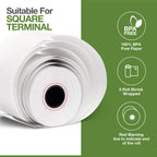 Thermal Paper Rolls Compatible with Square Terminal – 100 Rolls