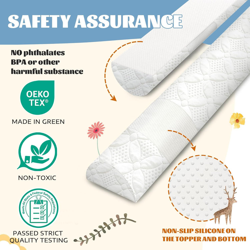 Bed Rail for Toddlers, Bed Guard Rail, Soft Memory Foam Toddler Bed Rail for Twin, Full, Queen, King Beds with