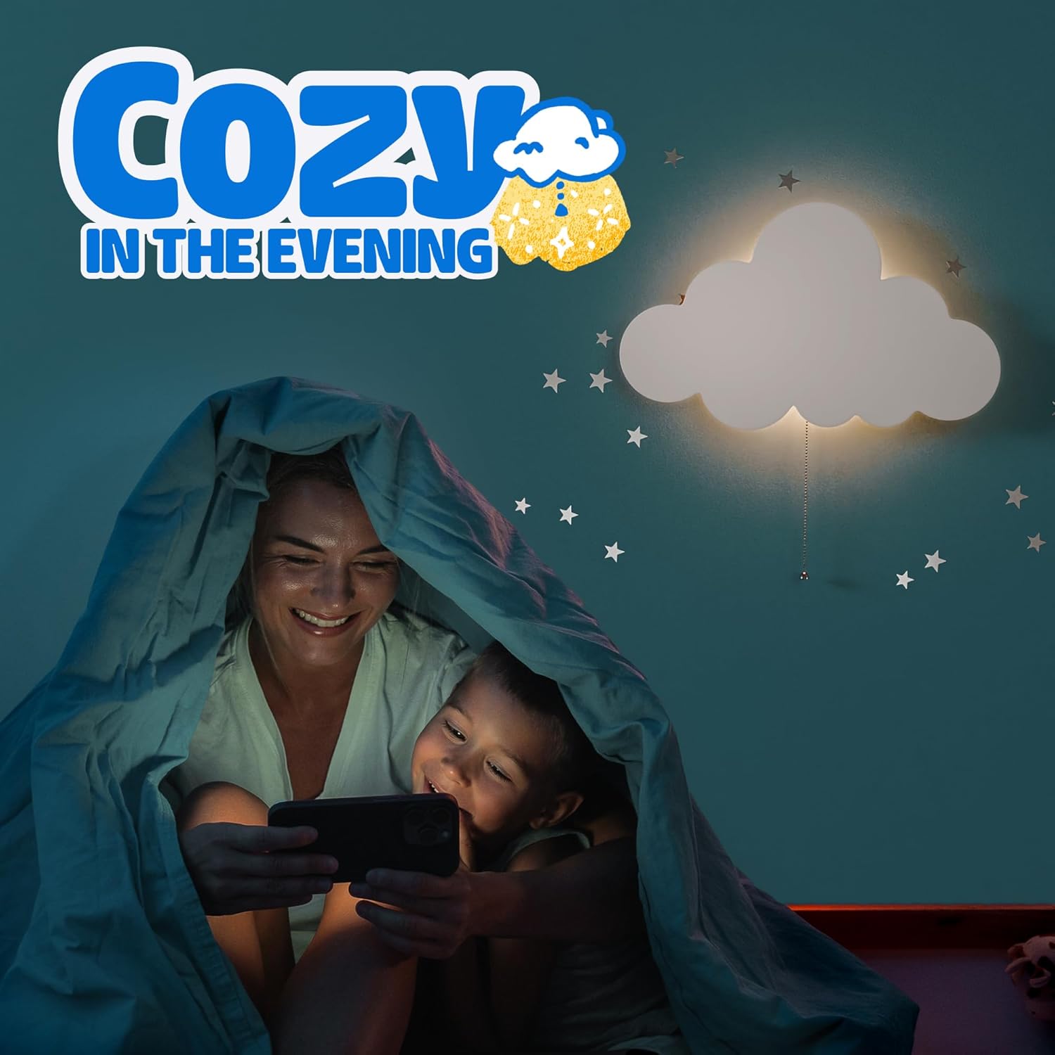 Floating Cloud Wall Lamp for Baby Nursery | Cute Floating Cloud Lamp for Kids Bedroom | Battery-Operated Hanging