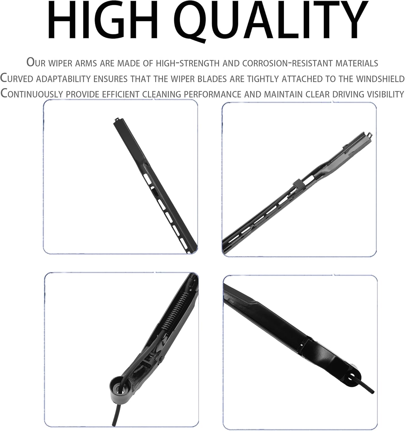 Front Left Windshield Wiper Arm Kit Fits Compatible with Chevrolet GMC 2007-2020 Cheyenne Silverado Sierra 1500 2500