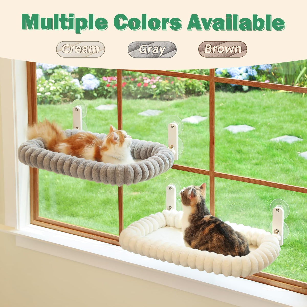 SnugCloud Foldable Cat Window Perch (Brown, L)