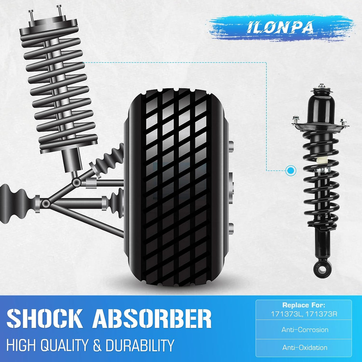Rear Strut Shock for 2003 2004 2005 2006 2007 2008 Toyota Corolla (No XRS)