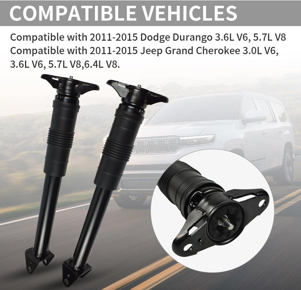 Pair Rear Shocks Absorbers Strut for 2011-2015 Jeep Grand Cherokee Dodge Durango w/Sport or Eco Suspension 3.6L 5.7L 6.4L 68069680AF 68069680AG 68069680AH,Shocks and Struts Assembly Replacement