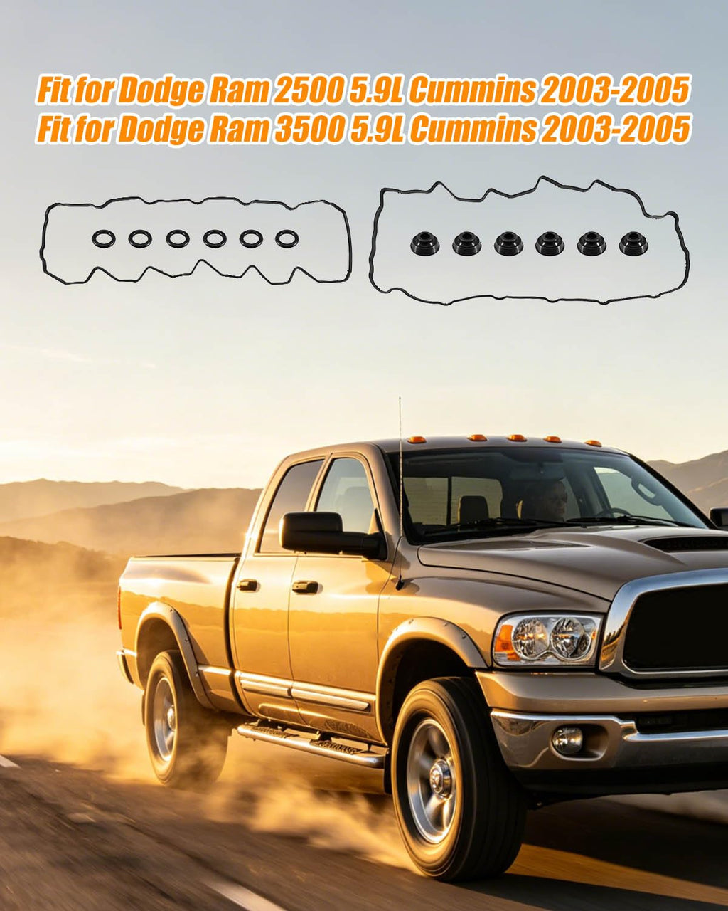 Upper Valve Cover and Lower Rocker Box Gasket Kit Fit for Dodge