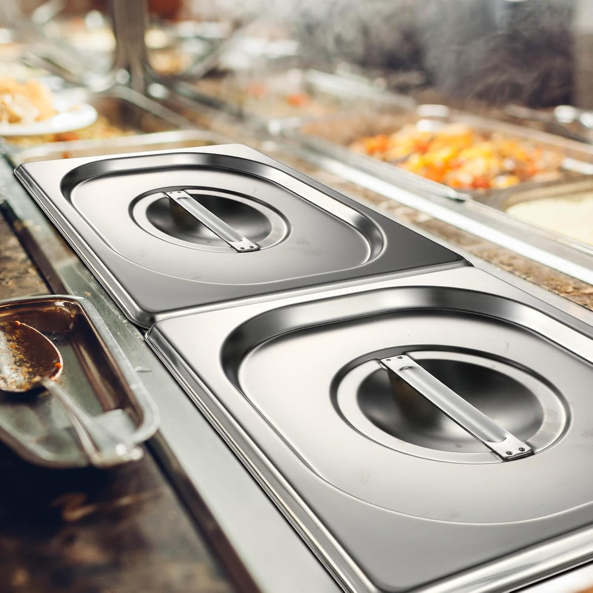 8 Pcs 1/6 Sixth Size Stainless Steel Hotel Steam Table Pan Lids