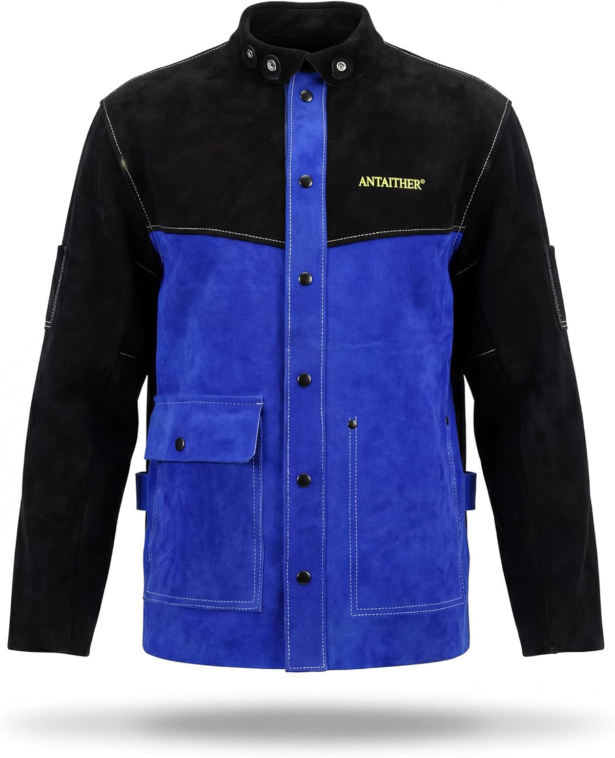 Leather Welding Jacket Heat Flame Resistant Coat | Split Leather Apparel Shielding Against Sparks For Heavy-Duty Safety