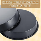 6 Pack Deep Dish Pizza Pan Personal 10 Inch Pizza Pan Set Round Pizza Pan for Oven Non Stick Pizza Plates Carbon