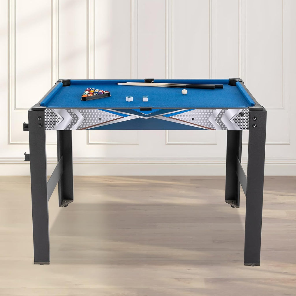 5 in 1 Multi Combo Game Table, 2.4Ft H x 3Ft W Folding Multi Game Table Set with Billiards, Air Hockey, Ping