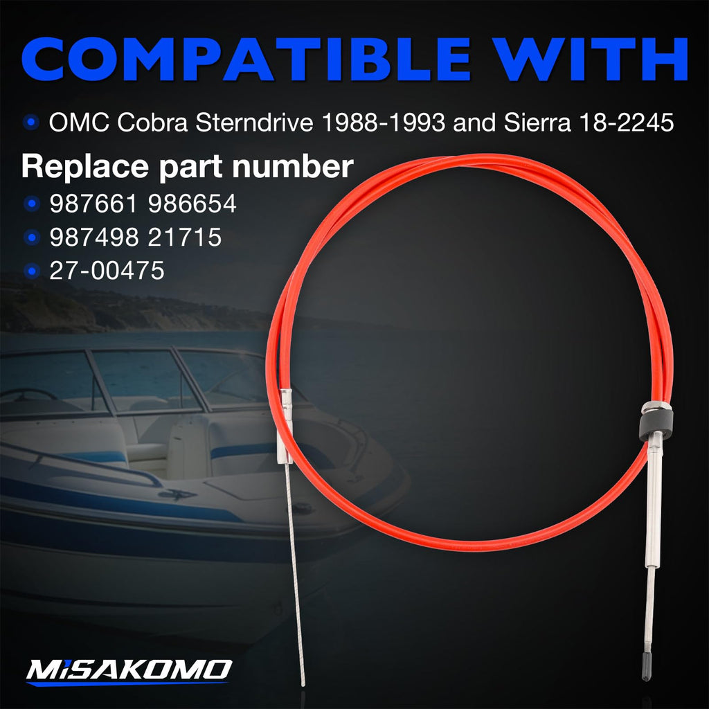 987661 Lower Shift Cable Kit Fit for OMC Cobra Sterndrive 1988-1993