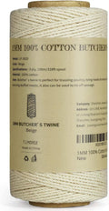 Cotton Butchers Twine for Cooking – 476ft,Beige