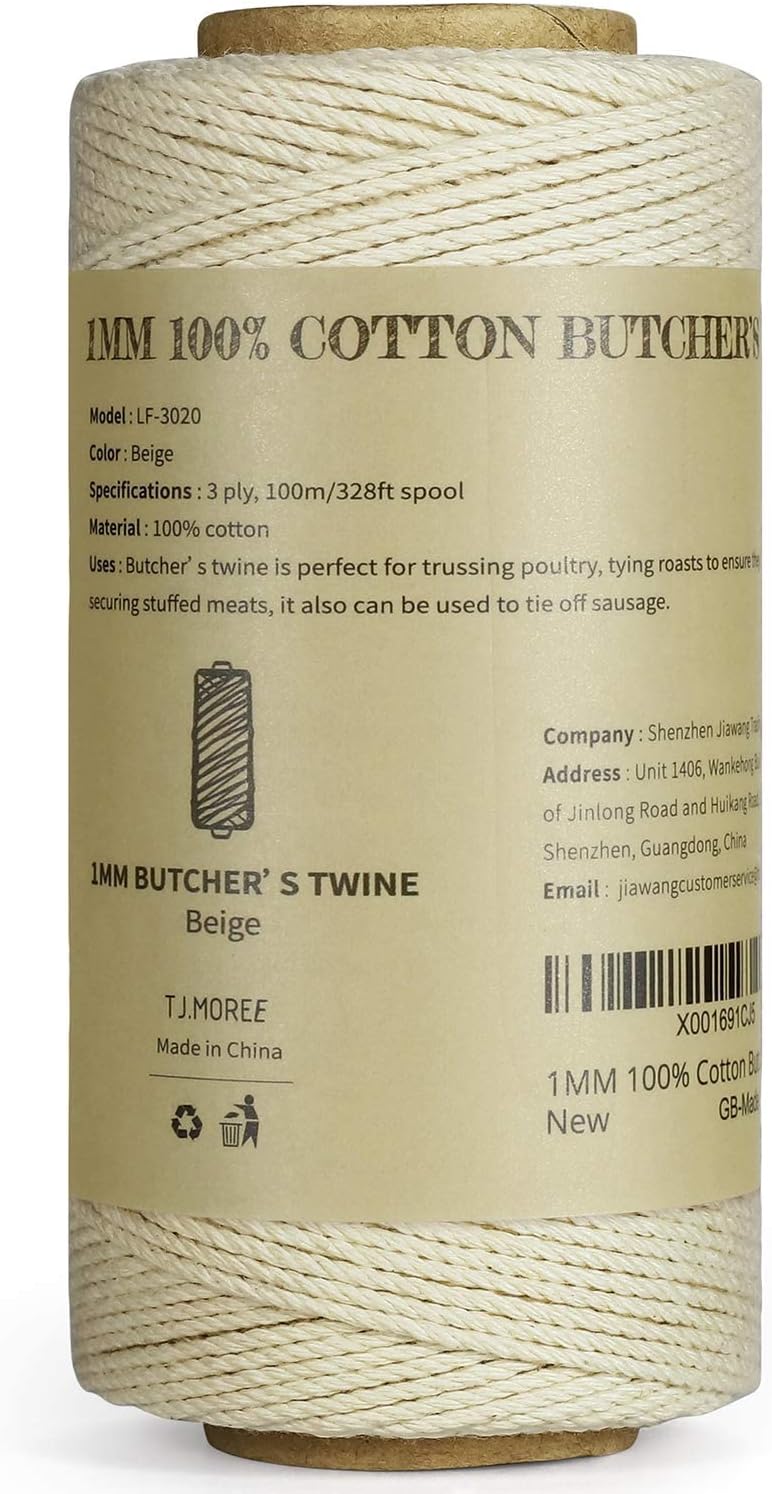 Cotton Butchers Twine for Cooking – 476ft,Beige