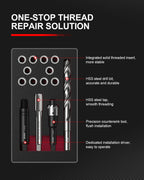 Kolvoii M10x1.25 Thread Repair Kit, 10 Solid 304 Stainless Steel Inserts