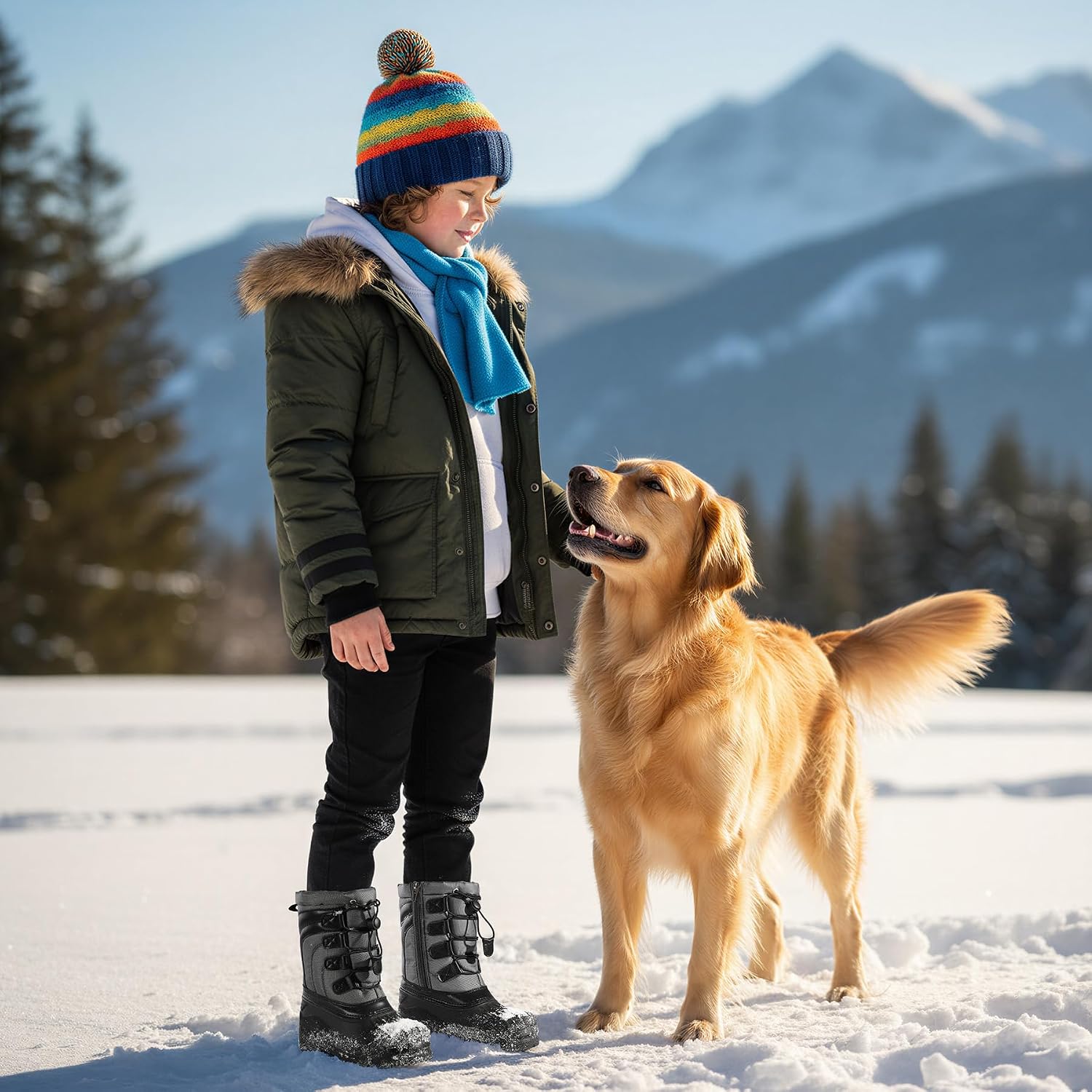 Boys Warm Anti-Slip Snow Boots