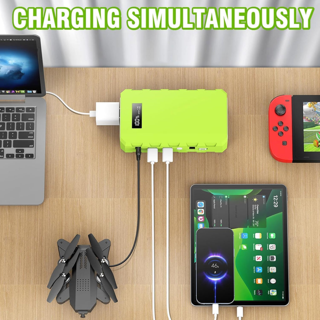 24000mAh Portable Power Station with Panels Included 30W | Powkey 86Wh Solar Generator with AC Outlet 120V, Lithium