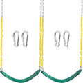 2 Pack Green Swing Seats Heavy Duty with 66" Chain, Swing Set Accessories Replacement with Snap Hooks for Kids
