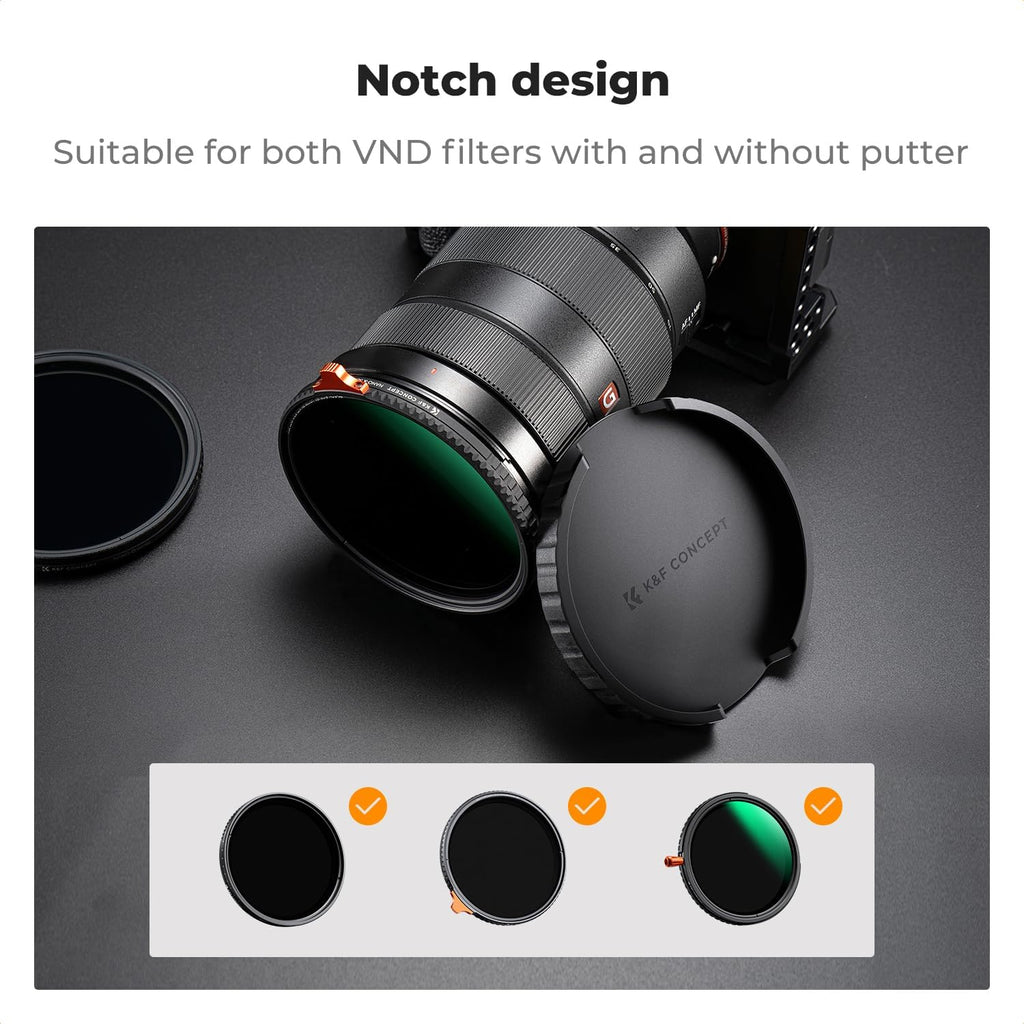 77mm Variable ND Lens Filter Cap TPU Material, Only for K&F 77mm Adjustable Neutral Density Filter