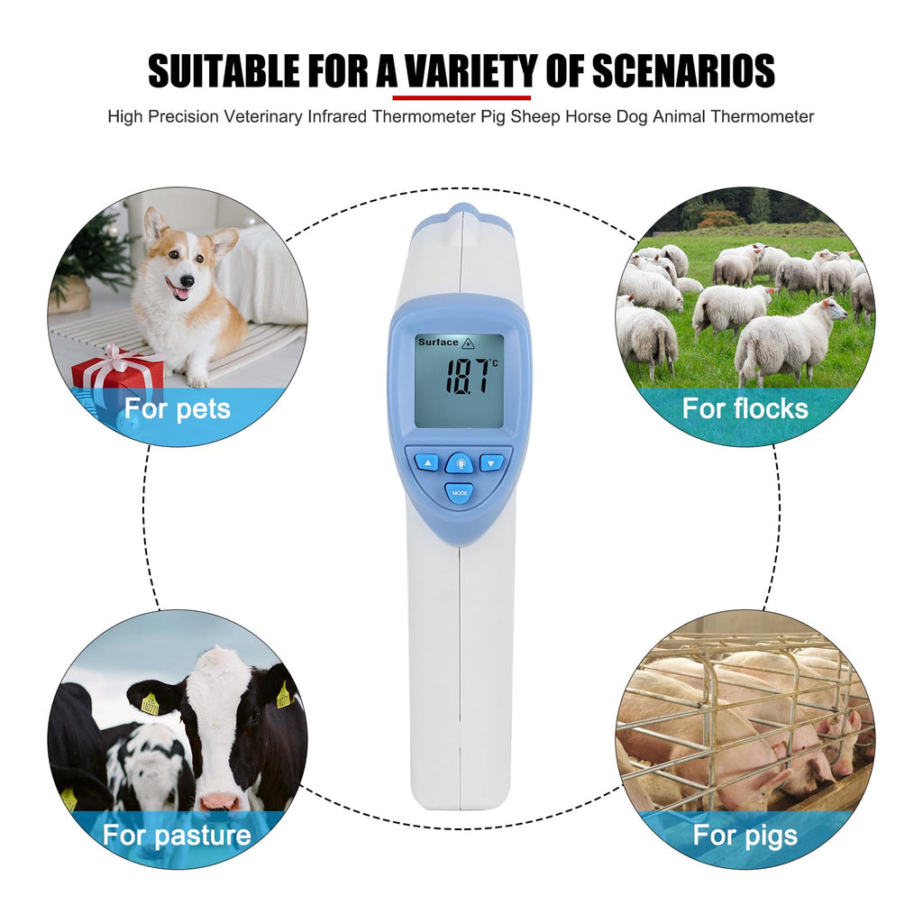Veterinary Infrared Thermometer, Non Contact for Livestock & Pets