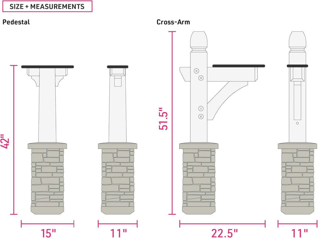 Premium Mailbox Post Set Cross-Arm Classic Coffee