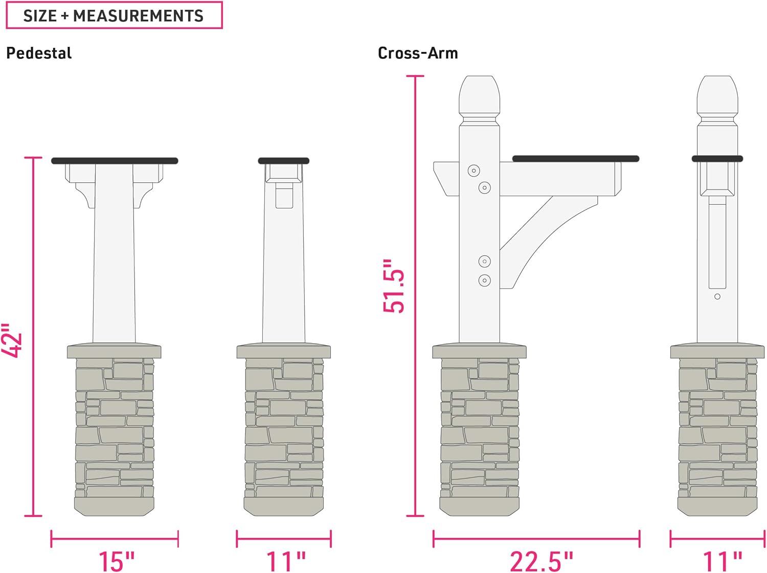 Premium Mailbox Post Set Cross-Arm Classic Coffee
