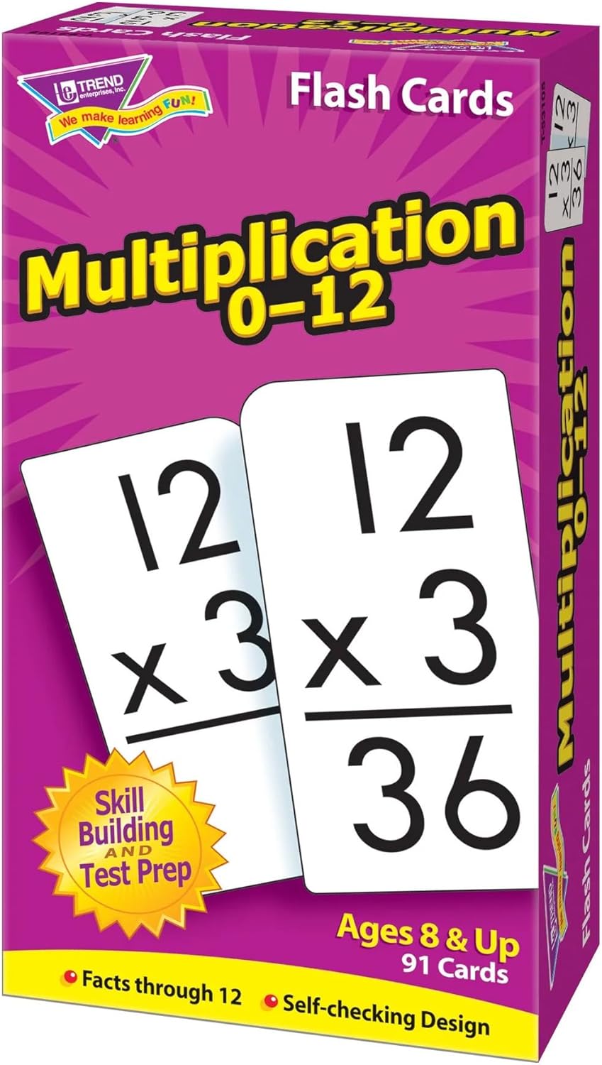 : Multiplication 0-12 Skill Drill Flash Cards, Exciting Way for Everyone to Learn, Facts Through 12, Self-Checking