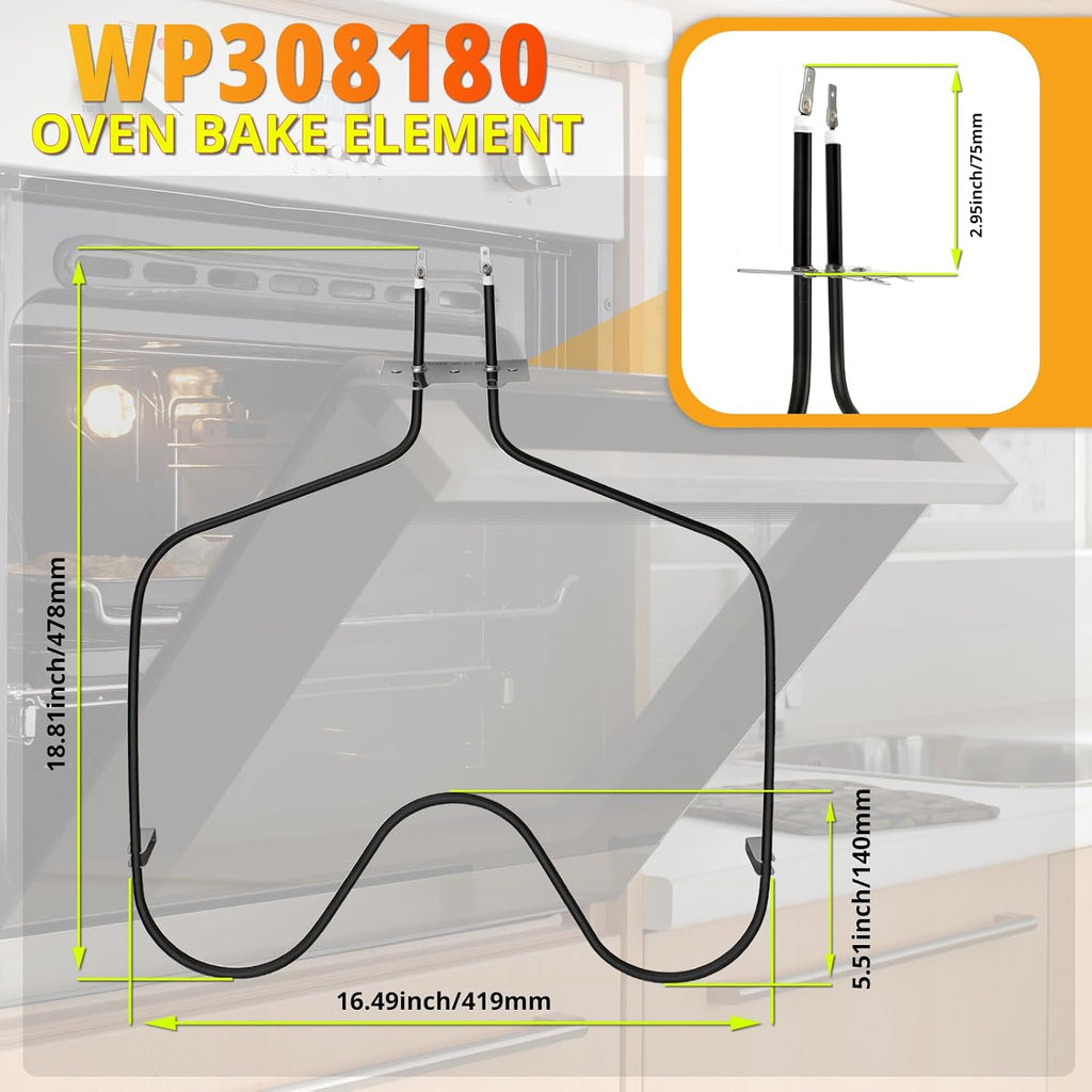 WP308180 Oven Bake Element W10308477 AP6007578, 2600W 240V