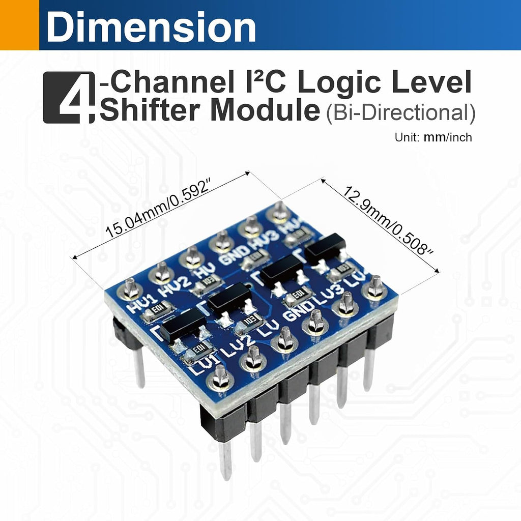10PCS 4-Channel Logic Level Shifter Modules, 3.3V to 5V Converter