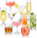 10 Set Cocktail Glasses Mixed Drinkware,10-piece Complete Set
