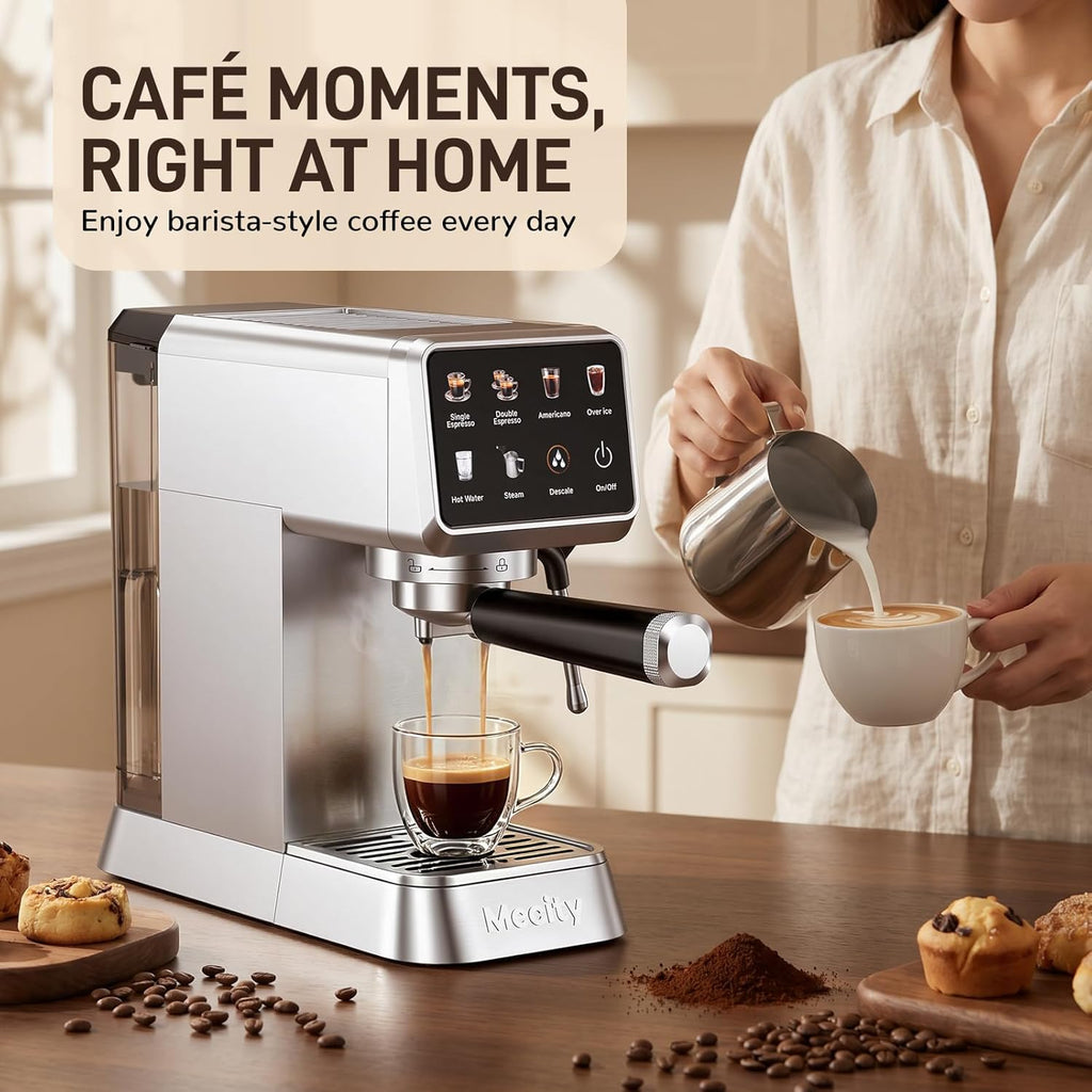 20 Bar Espresso Machine with Milk Frother, Touchscreen Coffee Maker for Espresso, Americano & Over Ice Coffee