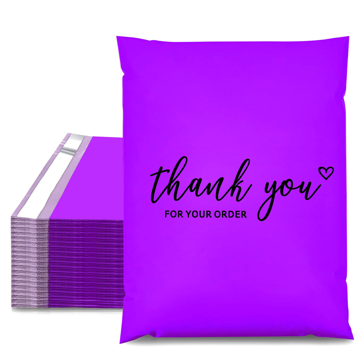 Thank You Poly Mailers 12x15.5 Inch, 50 PCS, Purple
