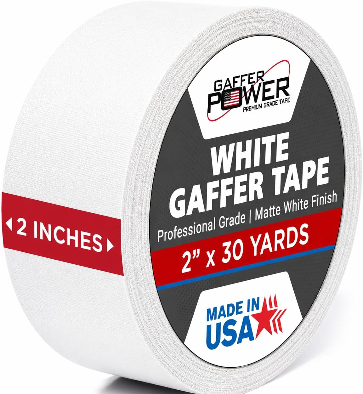 White Gaffer Tape 2 Inch x 30 Yards, Pro Grade, Made in USA