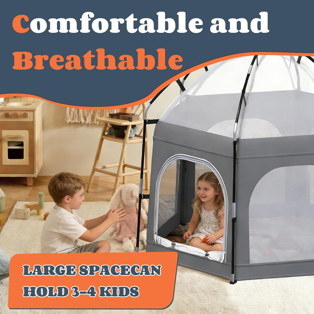Baby Playpen with Canopy, Portable Outdoor & Indoor Baby Beach Tent for Babies and Toddlers, Foldable Play Yard with