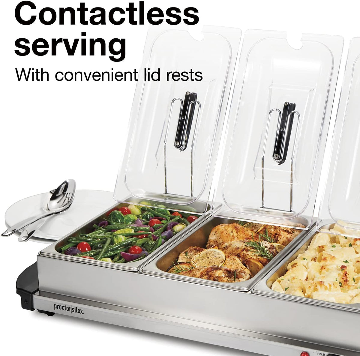 Electric Buffet Server & Food Warmer With Lids
