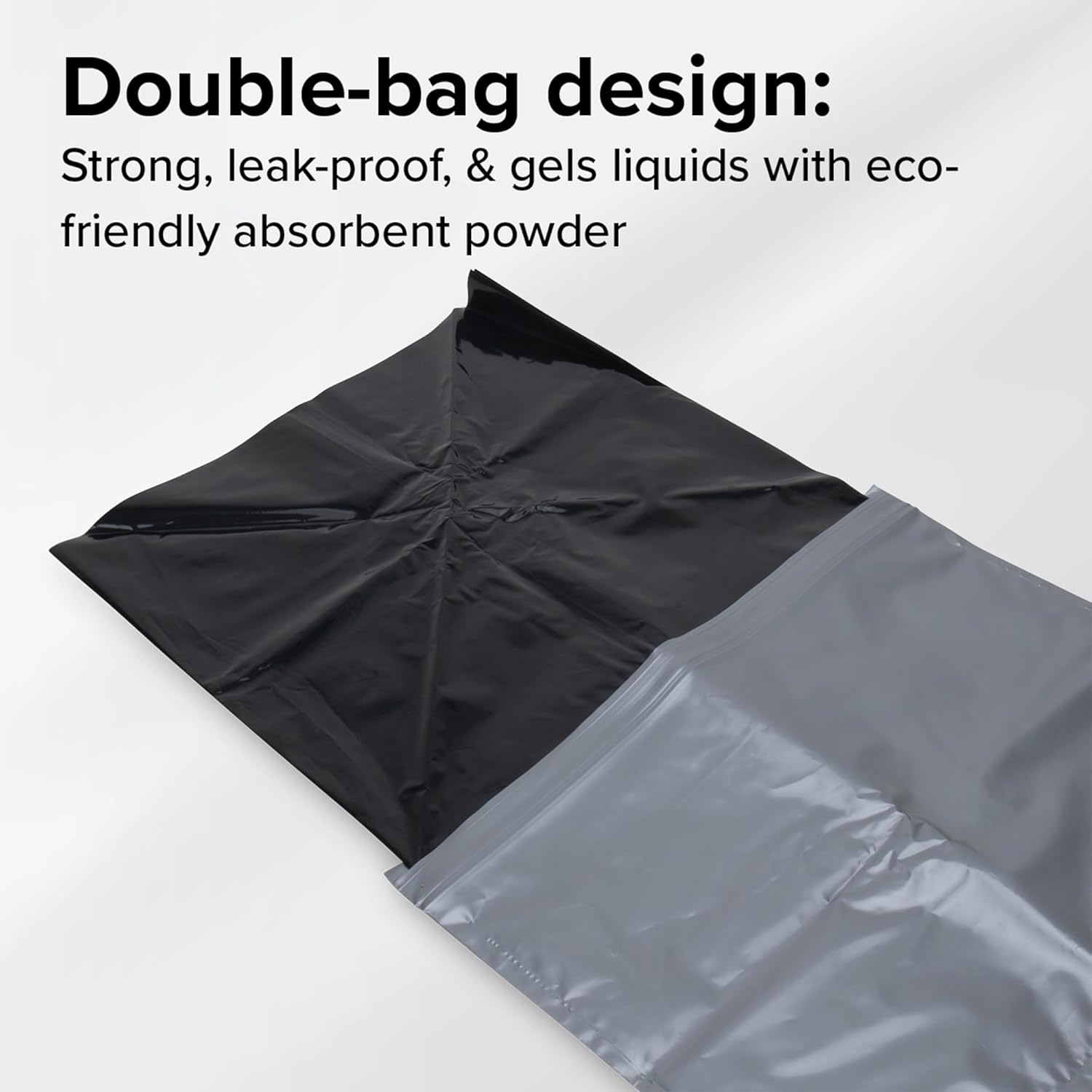 Toilet Waste Bags - Features a Biodegradable Powder & Leak Proof Double Bag Design - Great for Camping, RVing