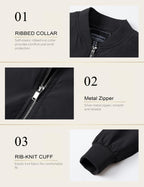 Bomber Jacket Men Black Jacket Casual Mens Jackets Casual Stylish Lightweight Mens Windbreaker Jackets Lightweight