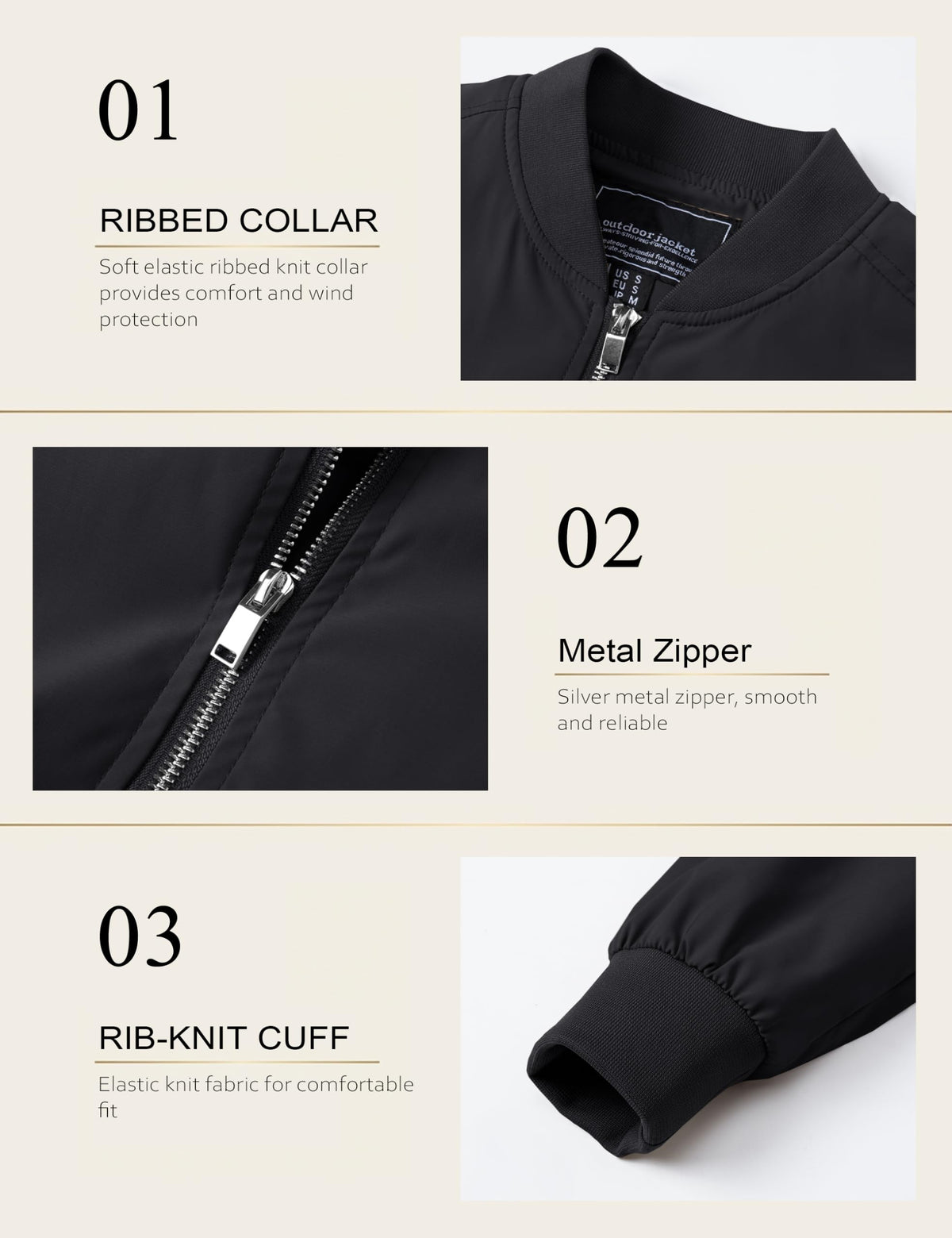 Bomber Jacket Men Black Jacket Casual Mens Jackets Casual Stylish Lightweight Mens Windbreaker Jackets Lightweight