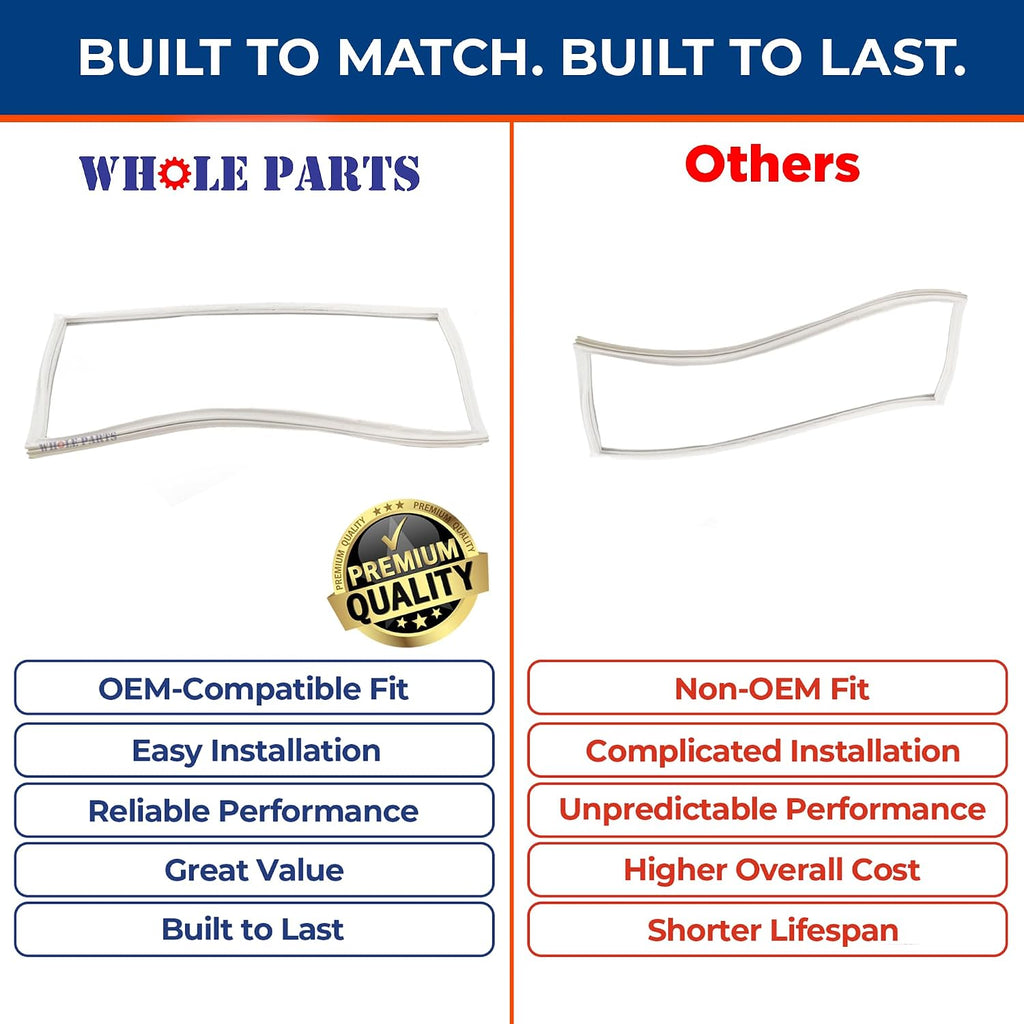 Whole Parts Upgraded White Refrigerator Door Gasket Seal Part# W11501500