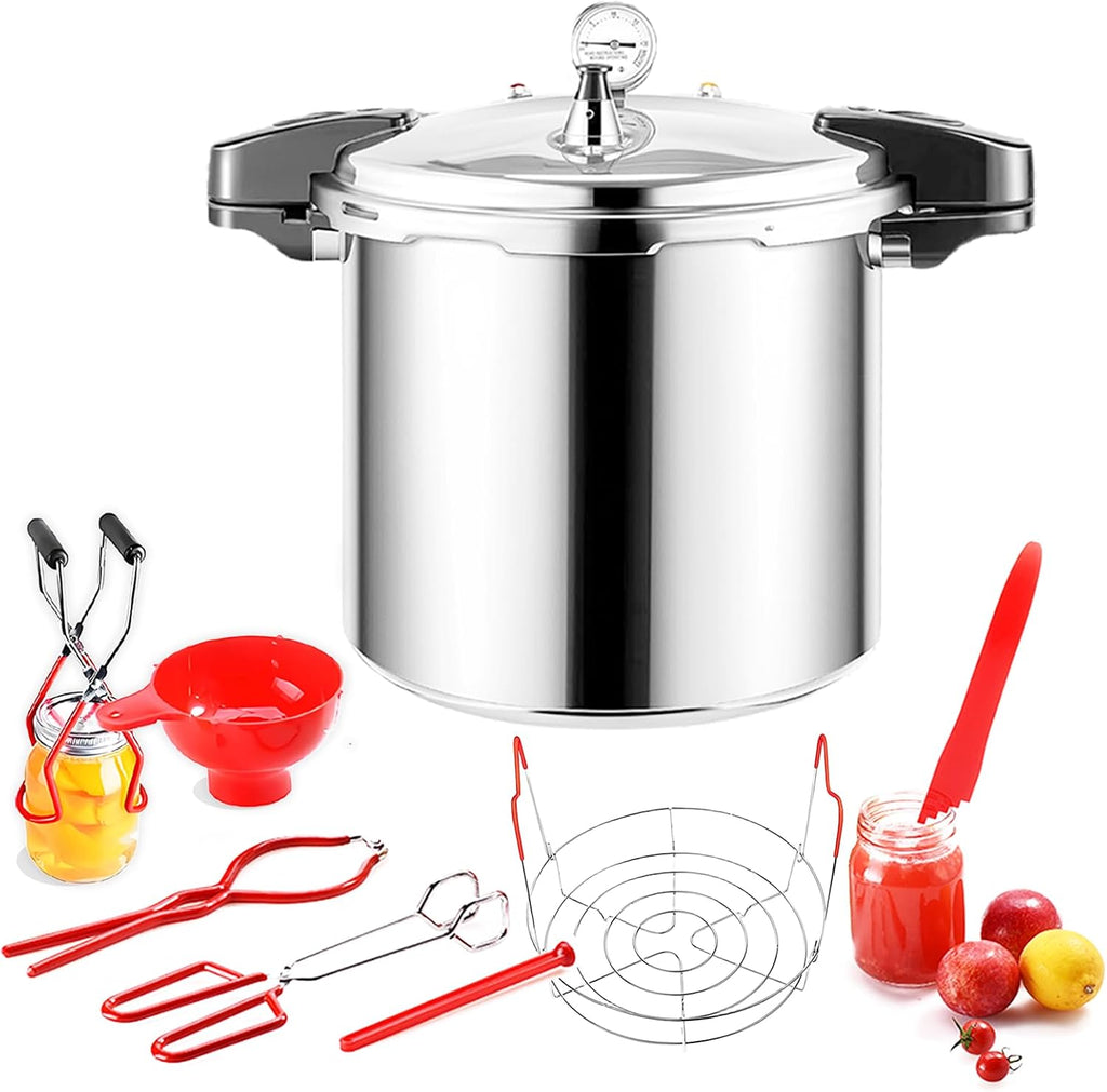 24 qt Pressure Canner with Gauge[14.5 PSI],with Canning Supplies 7 pc set,large pressure cooker for canning, its a