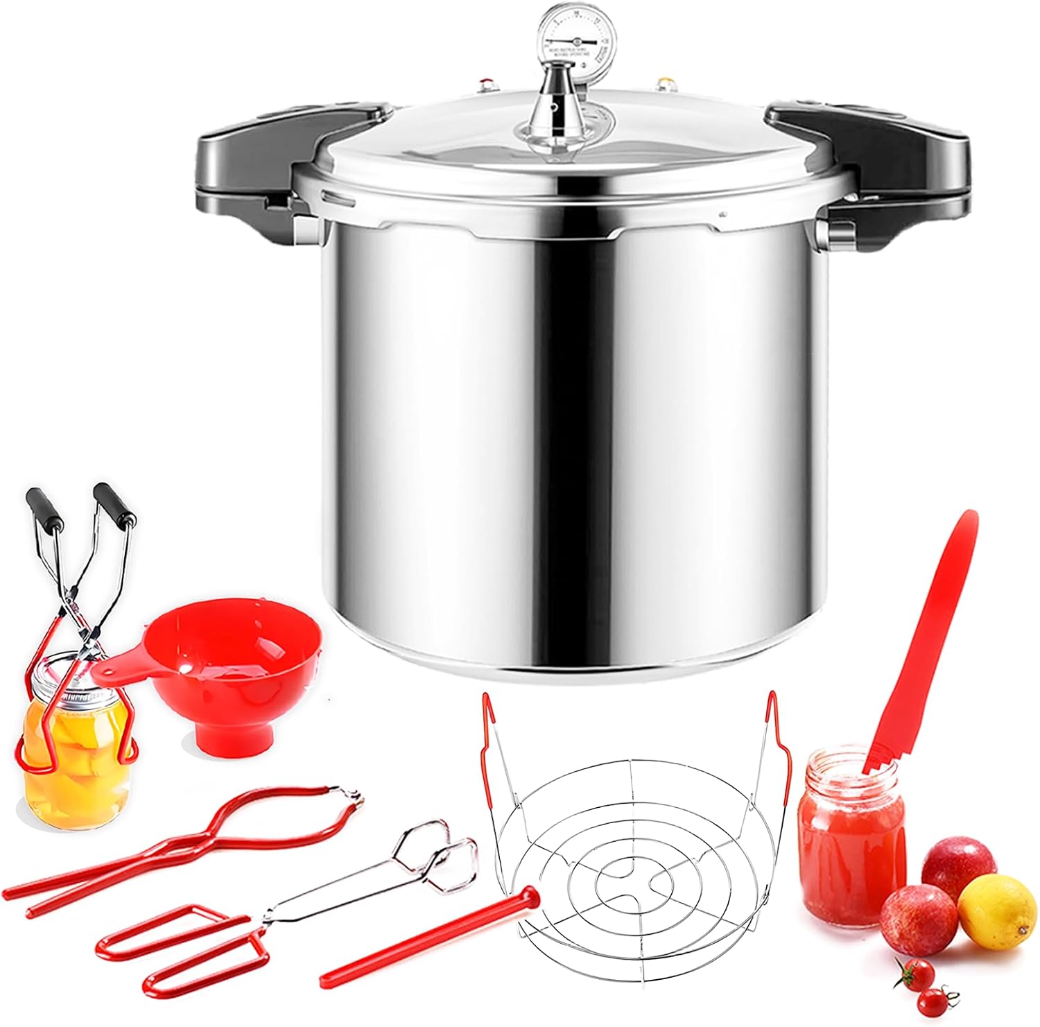 24 qt Pressure Canner with Gauge[14.5 PSI],with Canning Supplies 7 pc set,large pressure cooker for canning, its a